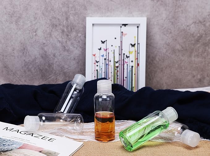 3.4 oz Clear Plastic Bottle With Flip Cap -TSA Approved