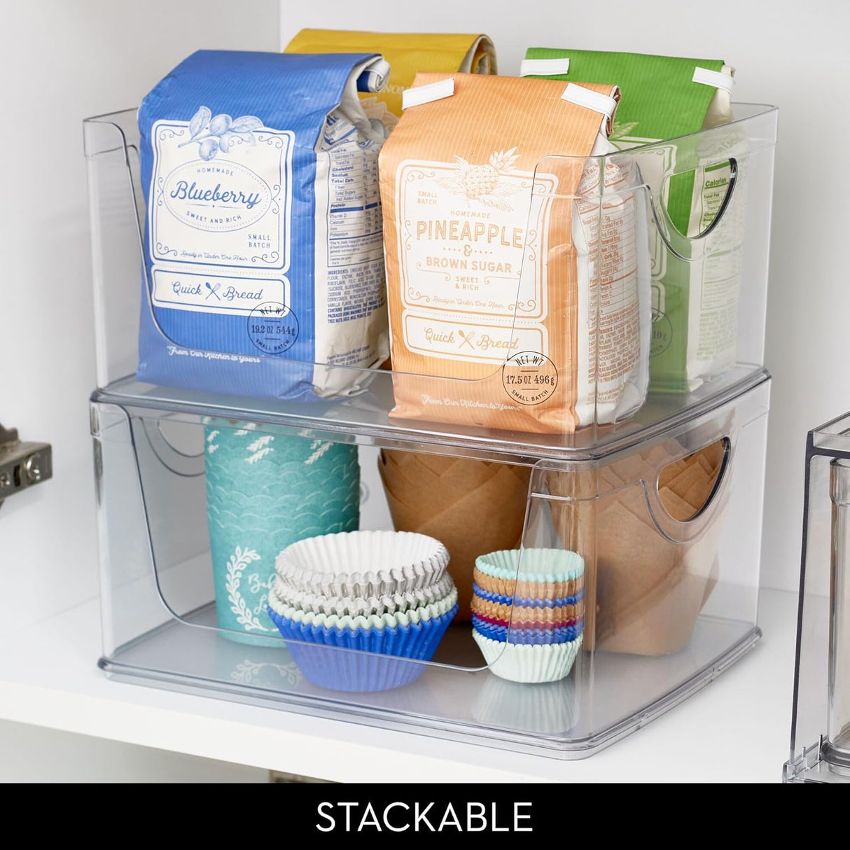 Open Front Storage Bin | Clear Bin | 8” x 10” x 5” | iDesign