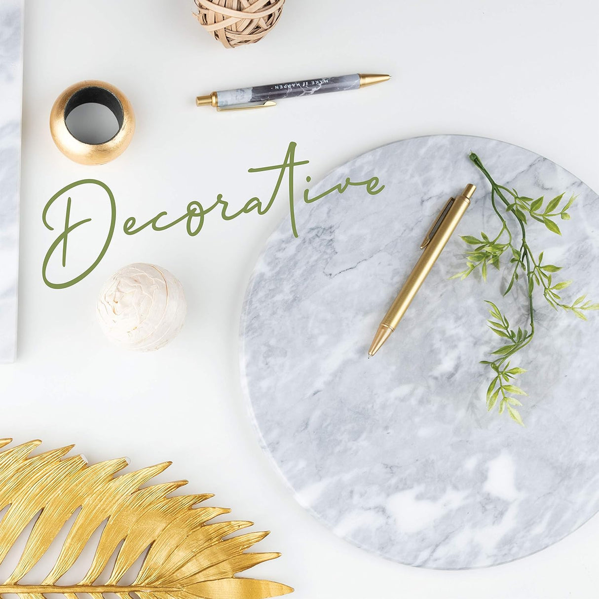 Marble Lazy Susan 12" | Rotating Serving Tray | White | Norpro