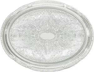 Serving Tray Oval (14" x 10") Chrome Plated Winco