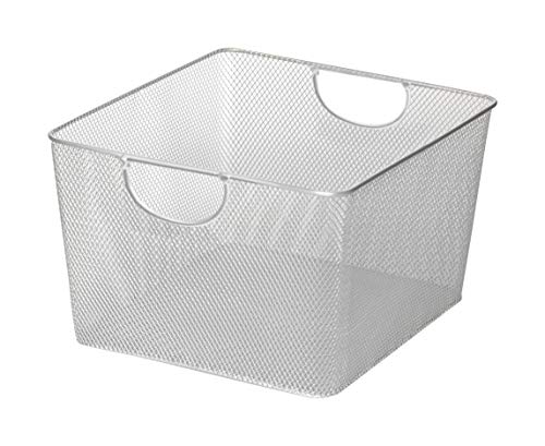 Wire Mesh Bin Open Basket | Medium Size | Silver | YBM Home