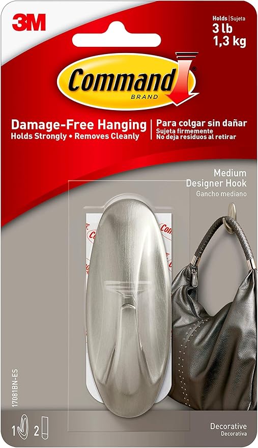 Medium Pewter Hook 3lb Command