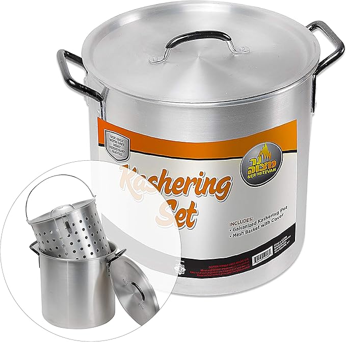 Aluminum Kashering Pot with Cover | Ner Mitzvah