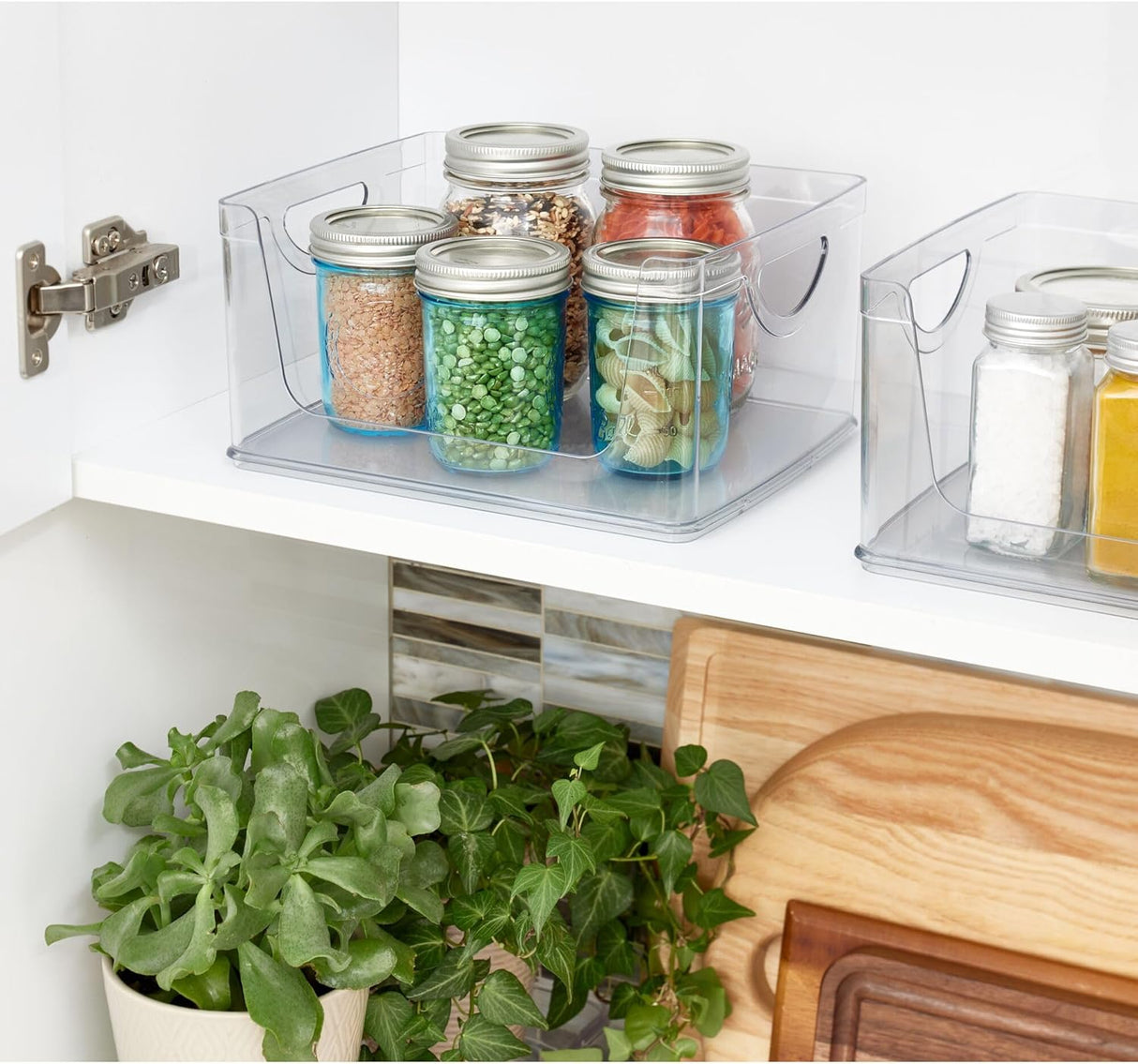 Open Front Storage Bin | Clear Bin | 8” x 10” x 5” | iDesign