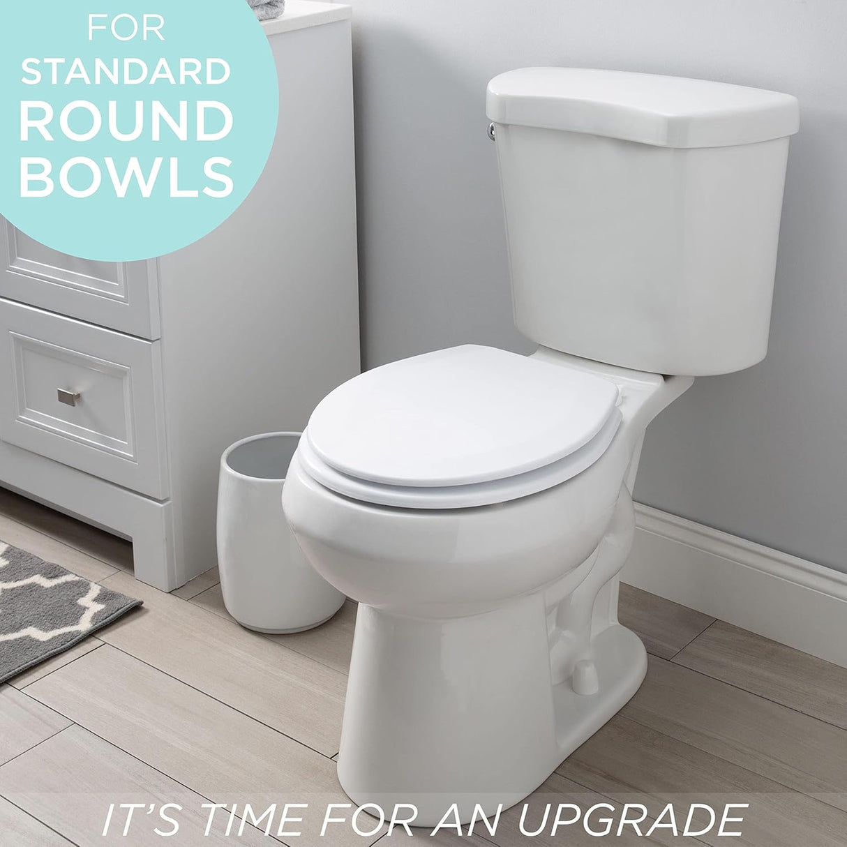 Slow Close Toilet Seat | Round 16.5" White| Soft-Close | Bath Bliss