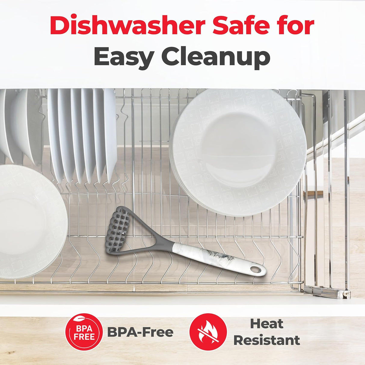 Silicone Potato Masher 4oz | White | Better Houseware