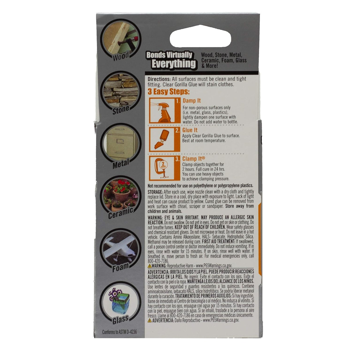 Gorilla Clear Glue | Clear Polyurethane Adhesive | 1.75 oz | Non-Foaming