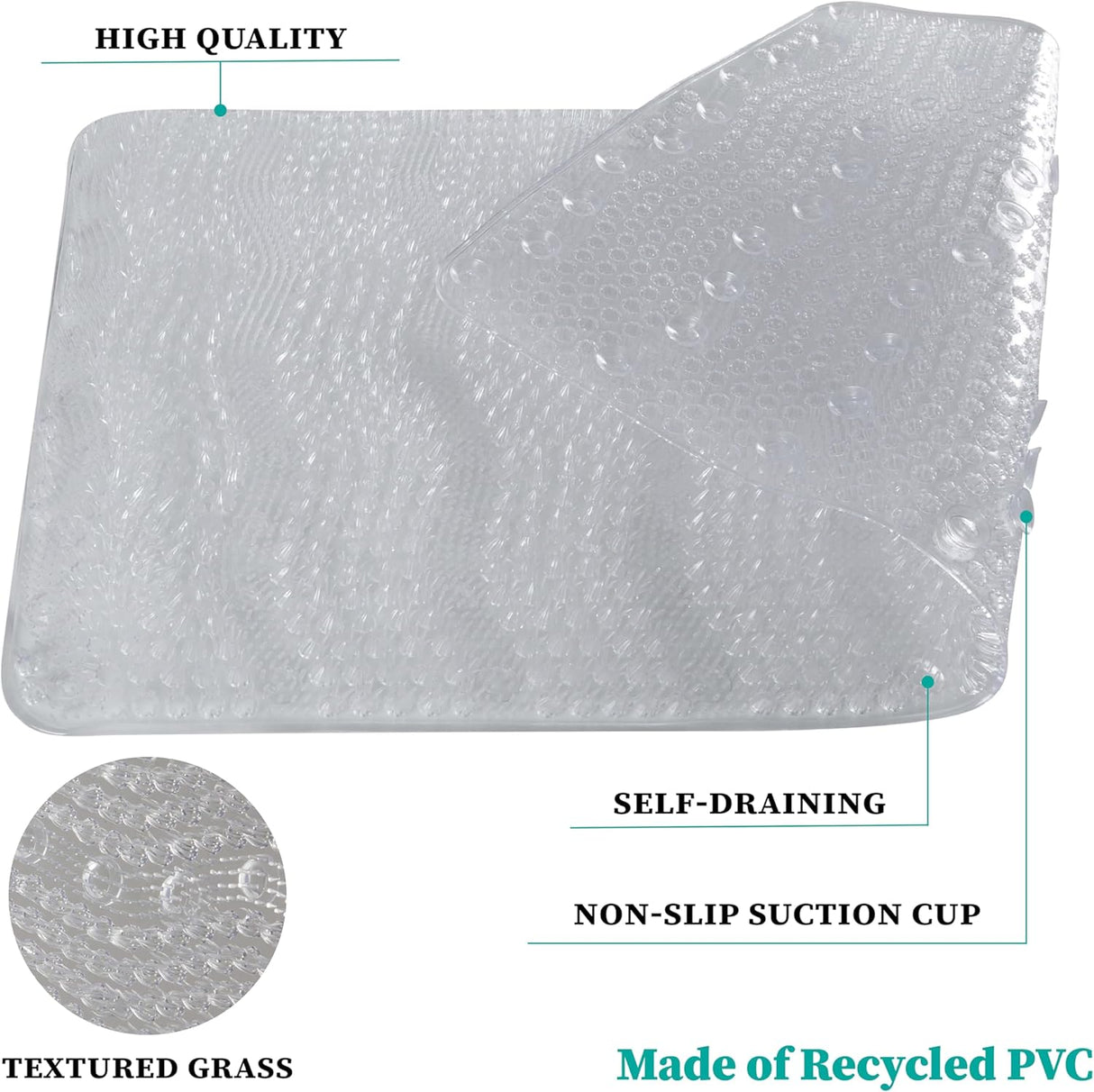 Massaging Bath Mat | White Non-Slip Shower Mat | Bath Bliss