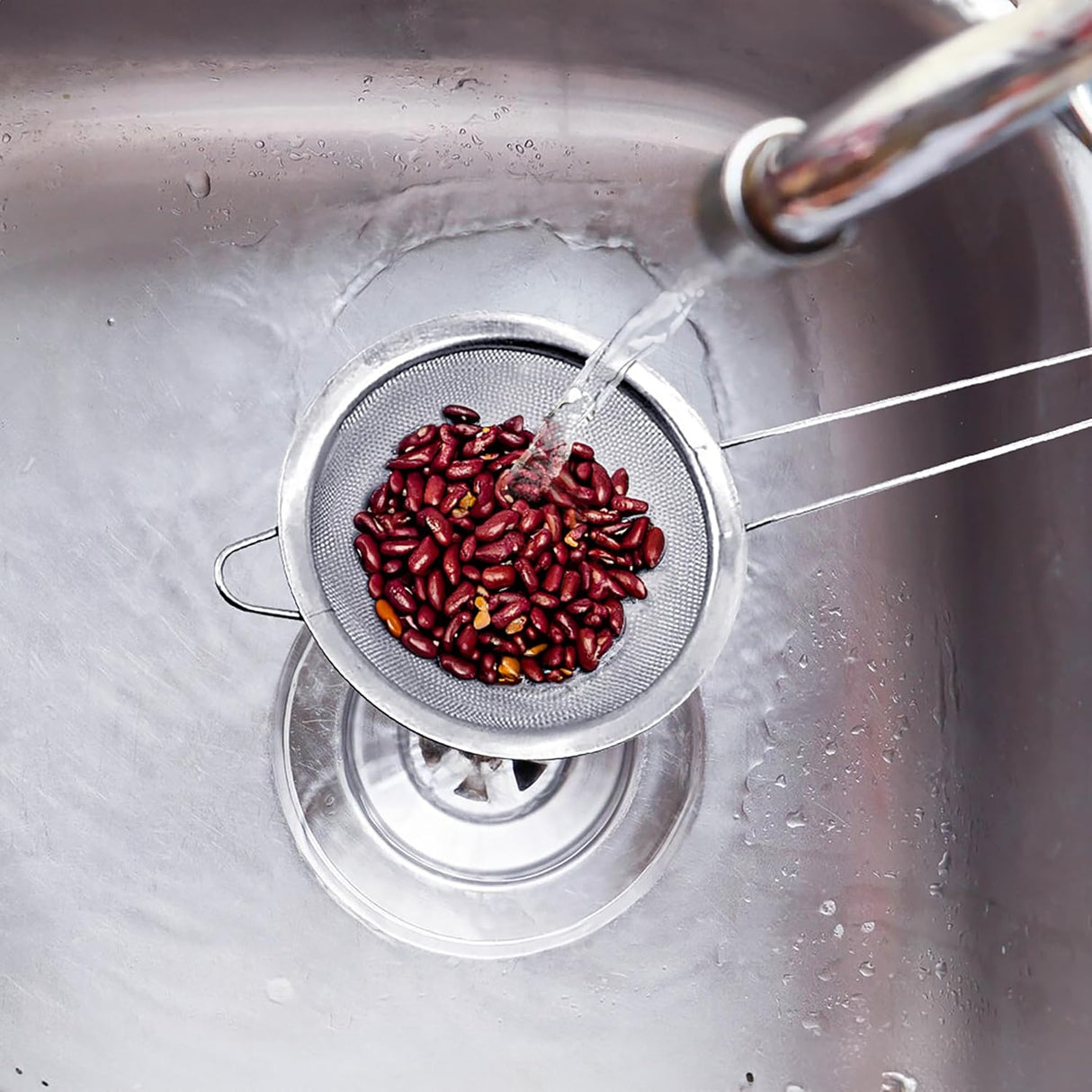 Fine Mesh Strainer with Helper Handle | 3.75" Diameter | 18/8 Stainless Steel | HIC Kitchen