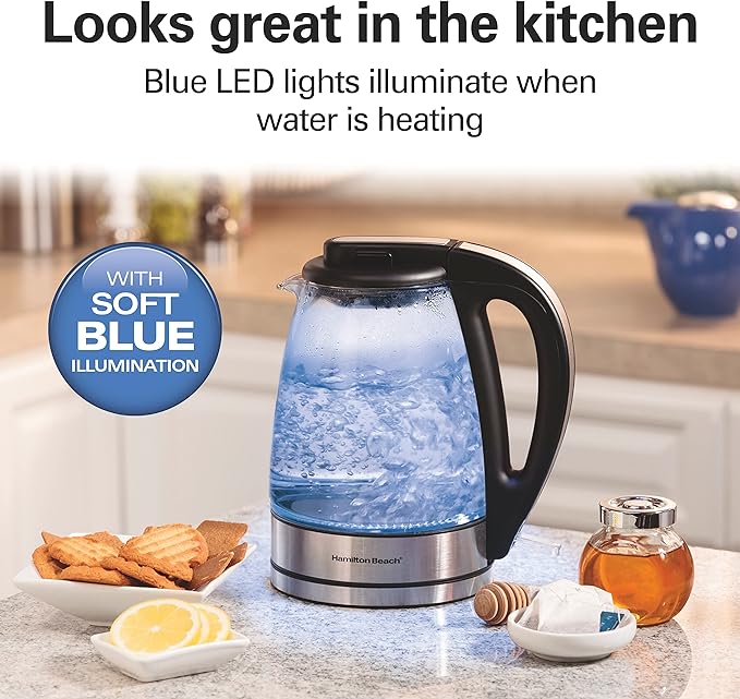 Compact Glass Kettle 1LT Hamilton Beach