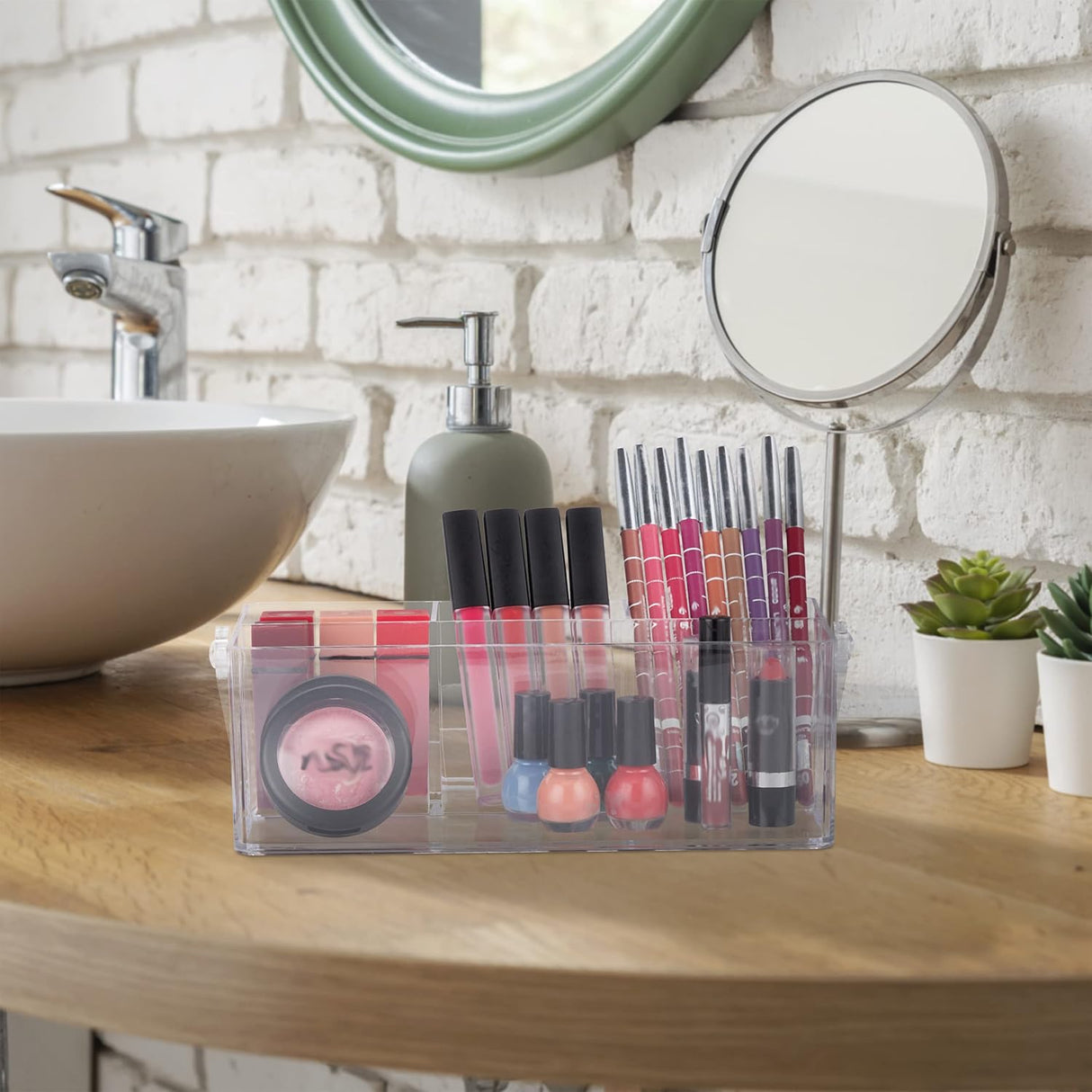 Cosmetic and Jewelry Organizer | 4‑Compartment | Clear | Simplify