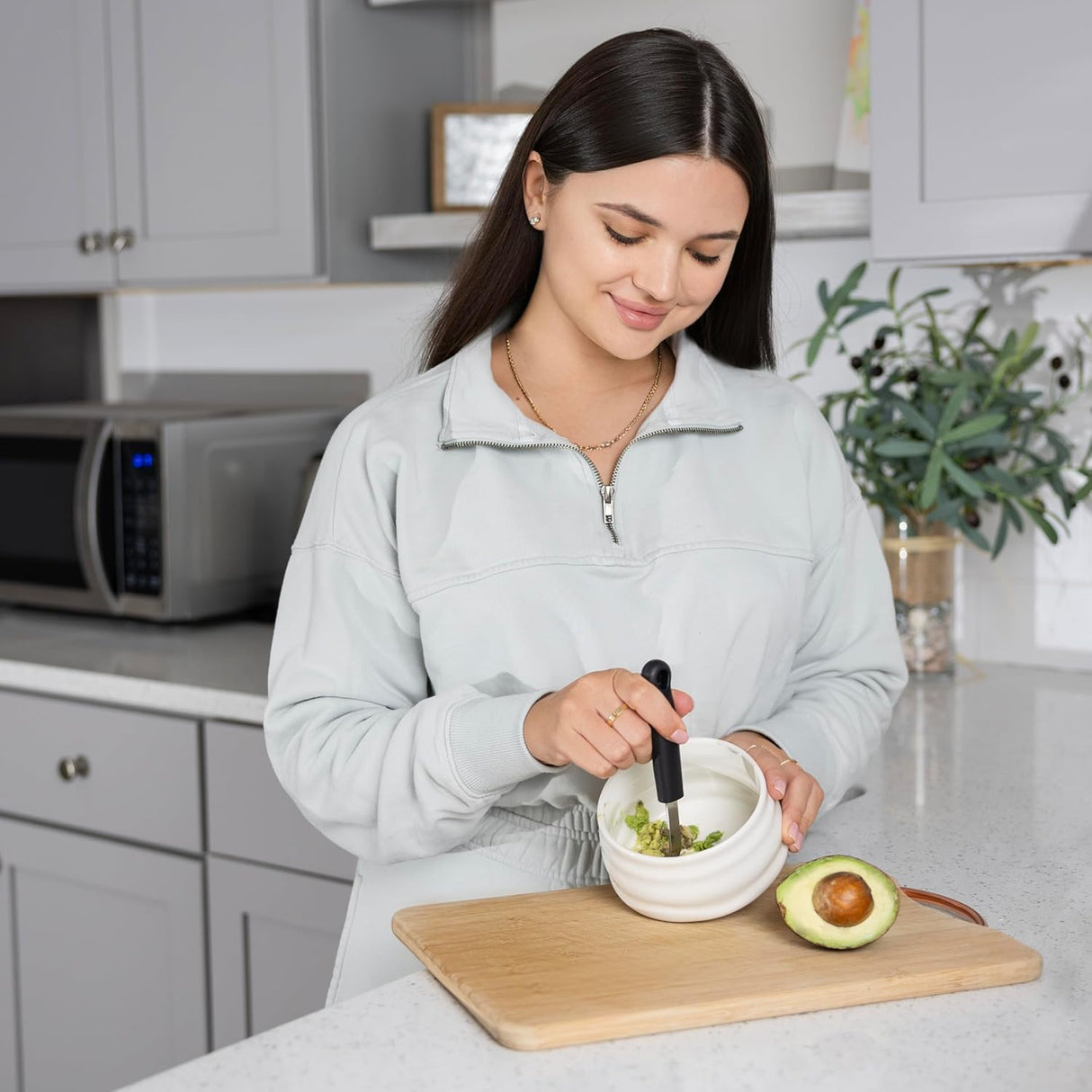 Mini Masher With Black Handle | 6 Inch | Stainless Steel | Fox Run