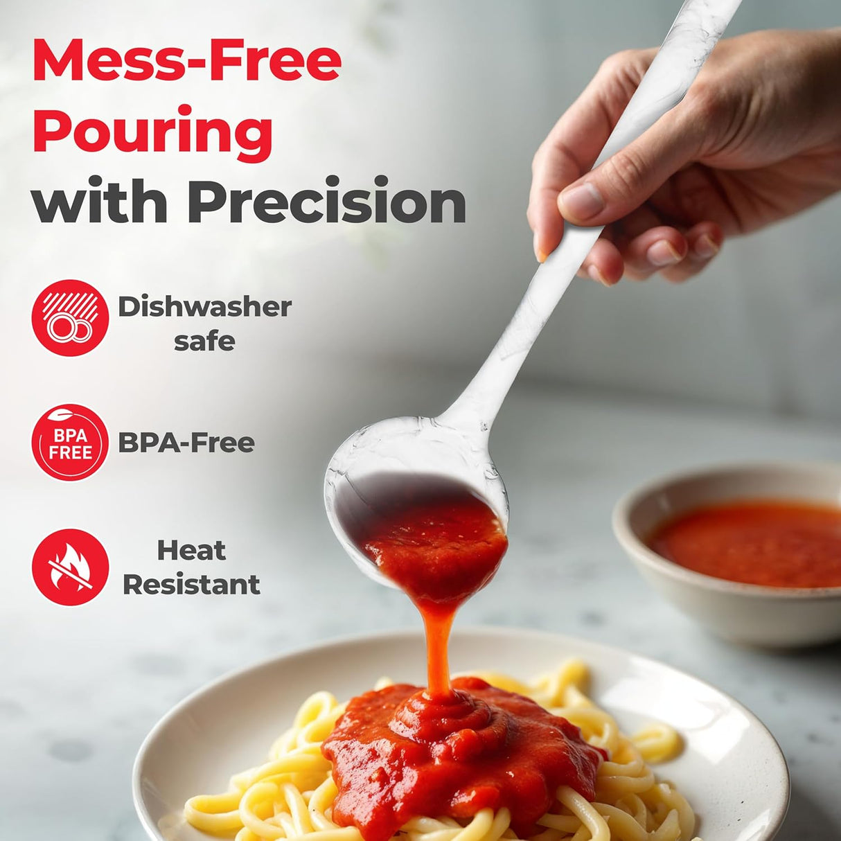 Silicone Ladle in White Marble Pattern | 13 inch | Better Houseware