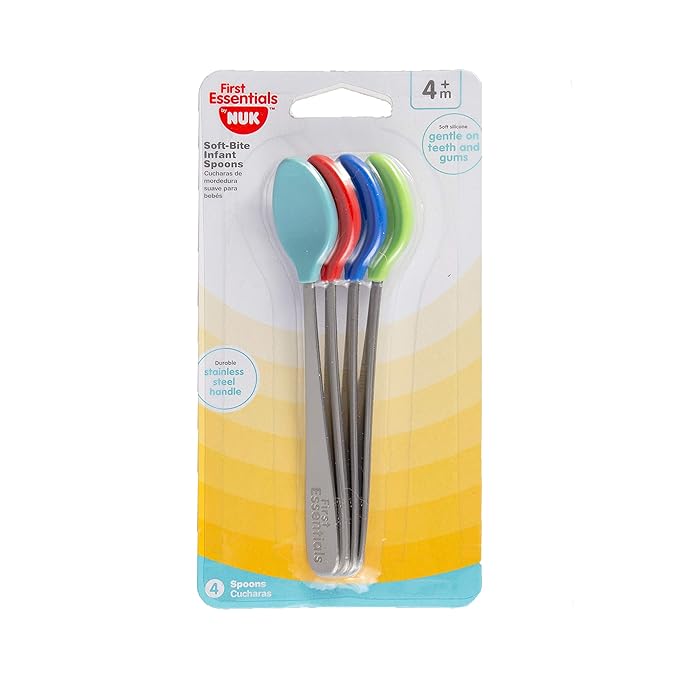 Infant Spoons Soft Bite 4 Pack | Silicone | Multicolor | NUK