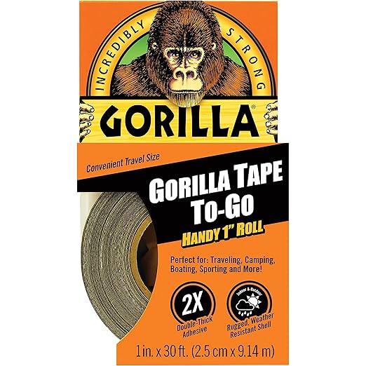 Gorilla Glue Tape | 1" x 30 ft | To-Go Roll | Heavy Duty | Weather Resistant