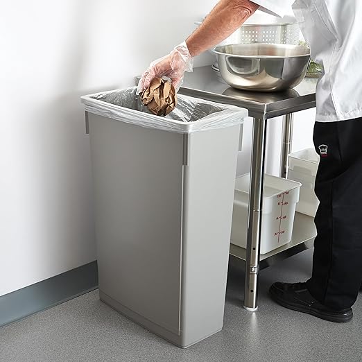 Slim Trash Bin 23 Gallon Grey Winco