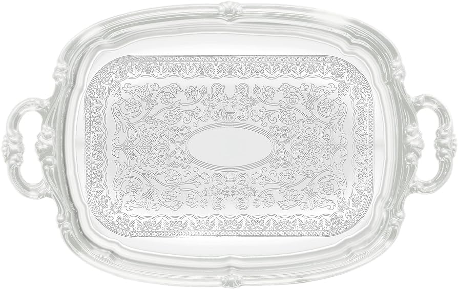 Winco Oblong Chrome Serving Tray | 19" x 12.5" | CMT-1912