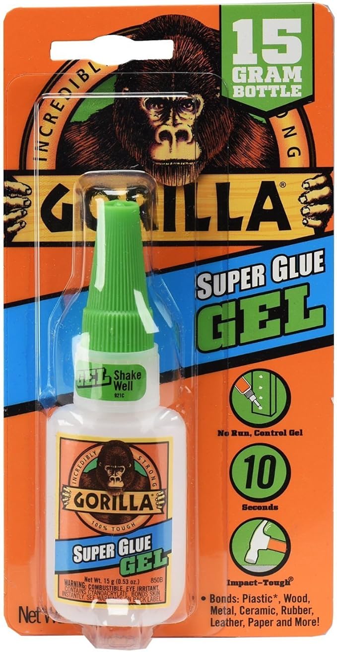 Gorilla Super Glue Gel | 15g Bottle | Clear | Fast-Setting