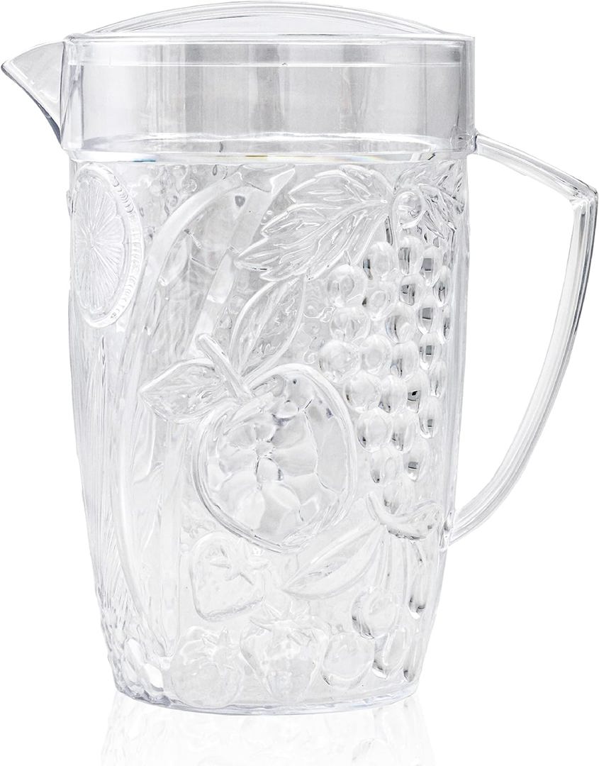 Plastic Beverage Pitcher with Lid | 760z | Fruit Design | Arrow