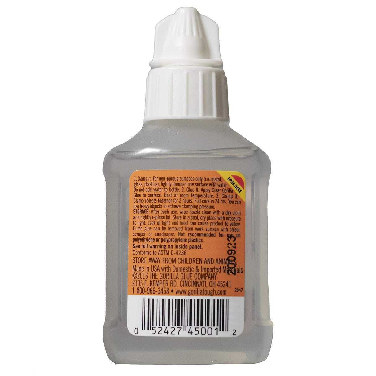 Gorilla Clear Glue | Clear Polyurethane Adhesive | 1.75 oz | Non-Foaming