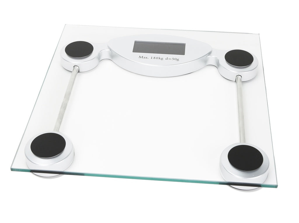 Bathroom Digital Scale By Uniware | Tempered Glass Platform | 396 lb Capacity