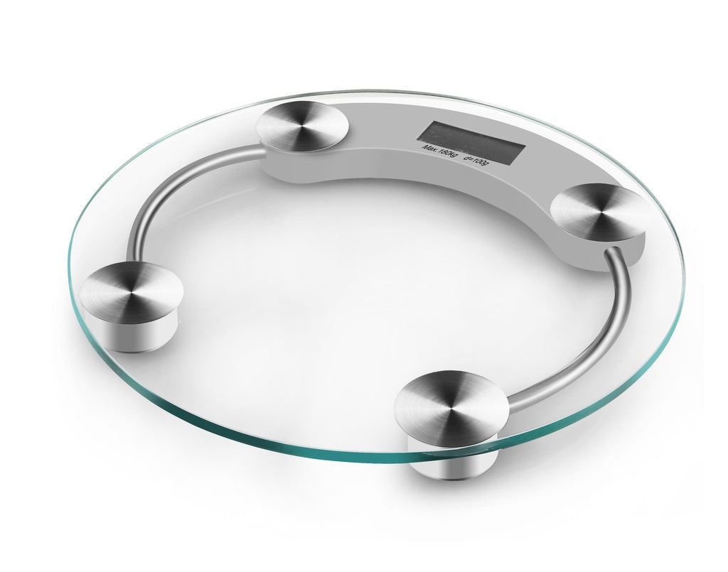 Digital Weight Scale For Bathroom | Round Tempered Glass | 396 lb | Uniware