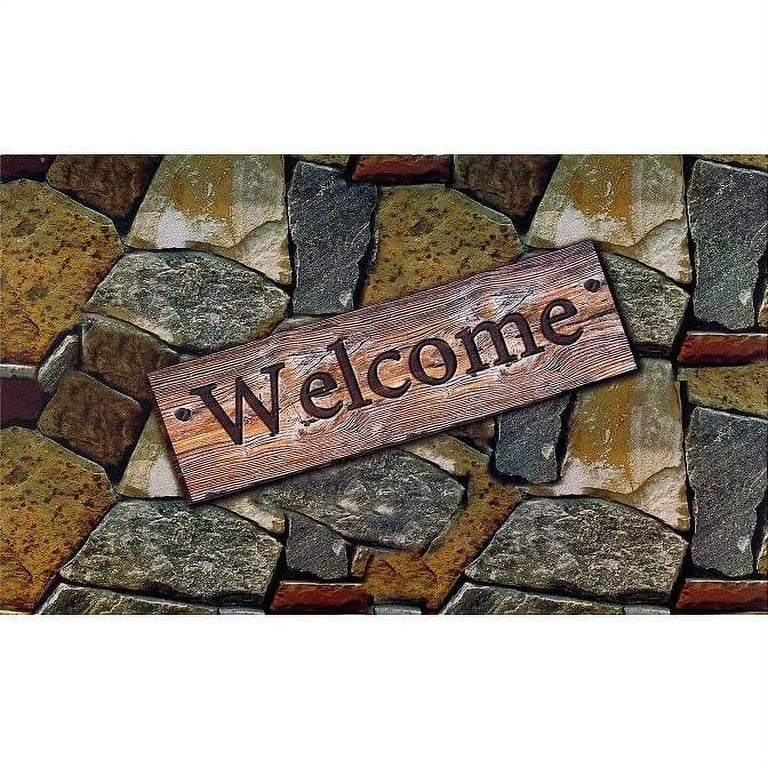 Outdoor Rubber Mat Quarry Stones 18" x 30" Achim