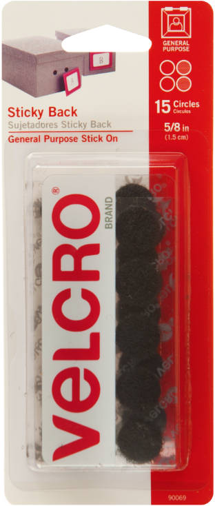 Velcro Coins 5/8" | 15 Pack | Thin Black Fastener Coins