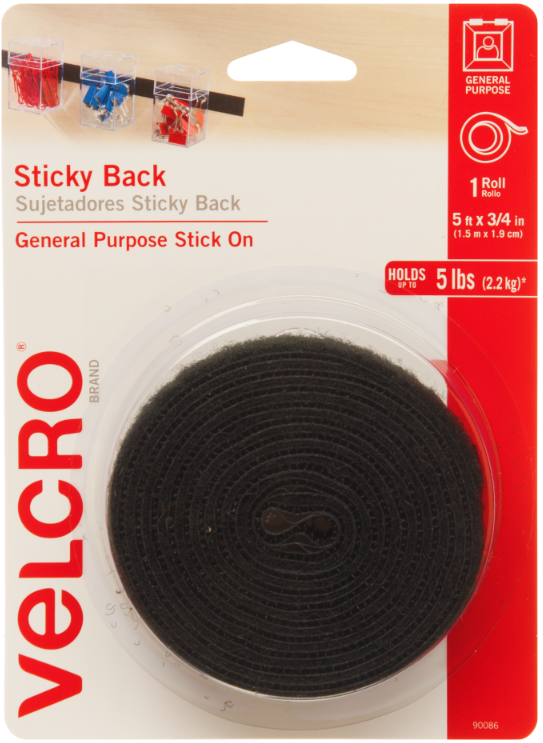 Velcro 3/4" x 60" Roll 5LB Black