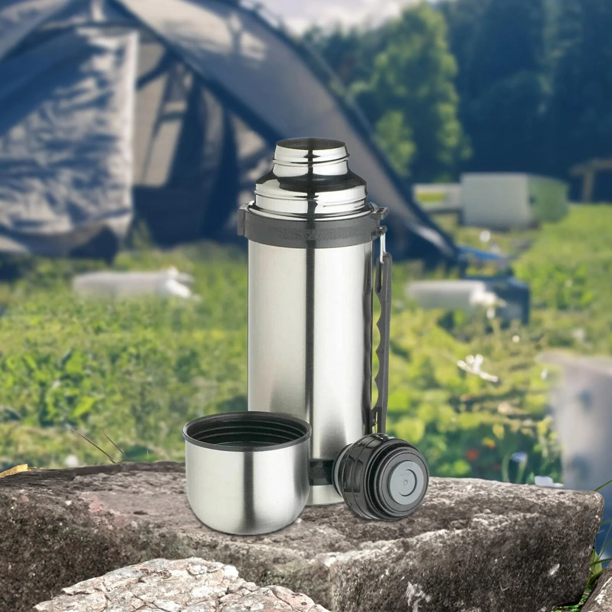 Vacuum Thermos Flask 1L | Stainless Steel | Insulated Travel Bottle | Uniware