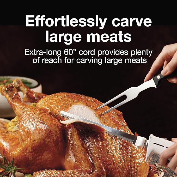 Proctor Silex Electric Knife | Serrated Blade | Model 74311 | White