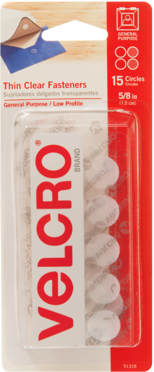 Velcro Coins 5/8" | 15 Pack | Thin Clear Fastener Coins