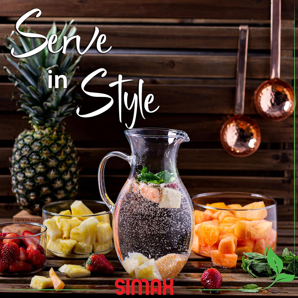 Glass Jug 1.5 QT Borosilicate | Clear | Simax