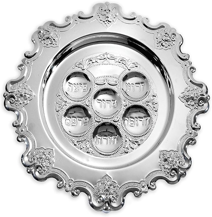 Silver Passover Seder Plate | 15 Inch | Round Shape