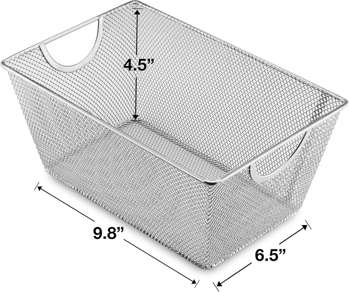 Wire Mesh Bin Open Basket | Small Kitchen Organizer | Silver | YBM Home