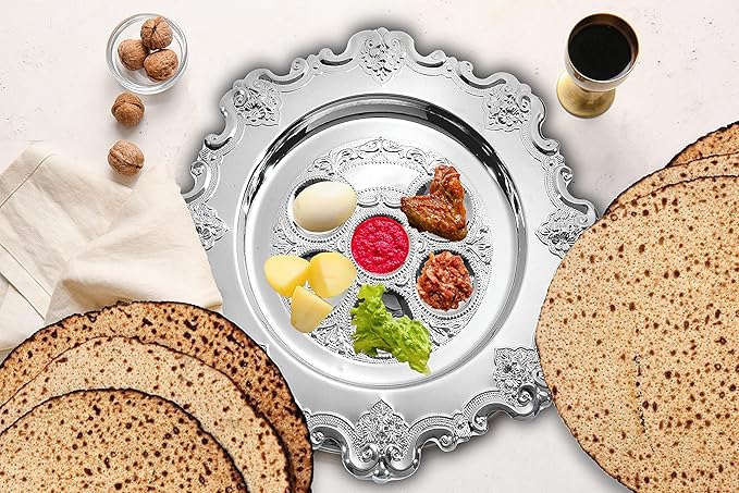 Silver Passover Seder Plate | 15 Inch | Round Shape
