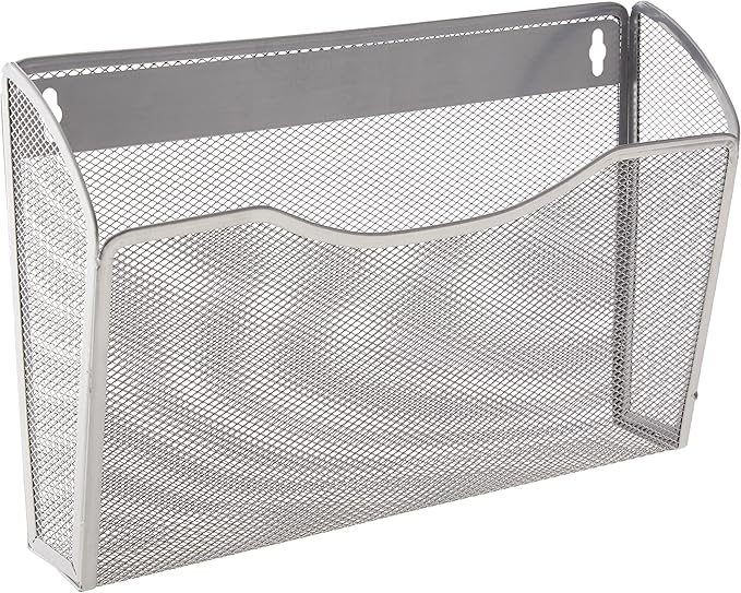 Single Pocket Wall File Mesh Silver