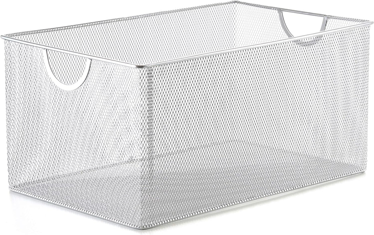 Mesh Silver Storage Basket Medium YBM