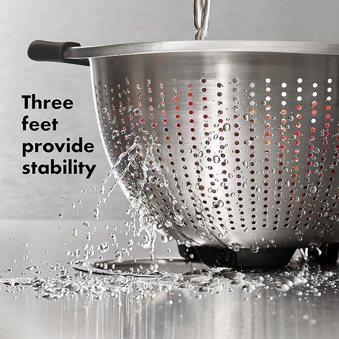 Stainless Steel Colander | 5QT Capacity | Silver | OXO
