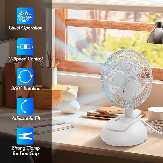 2-In-1 Desk/Clip On Fan EZ-Chill