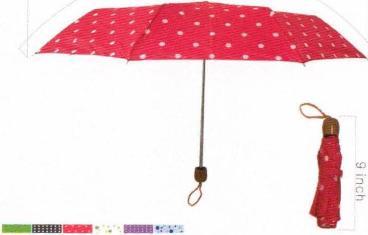 Folded Umbrella Polka Dots 42" Conch
