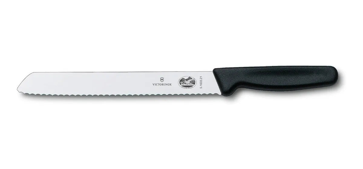 Serrated Bread Knife 7" | Fibrox Black Handle | Round Tip | Victorinox