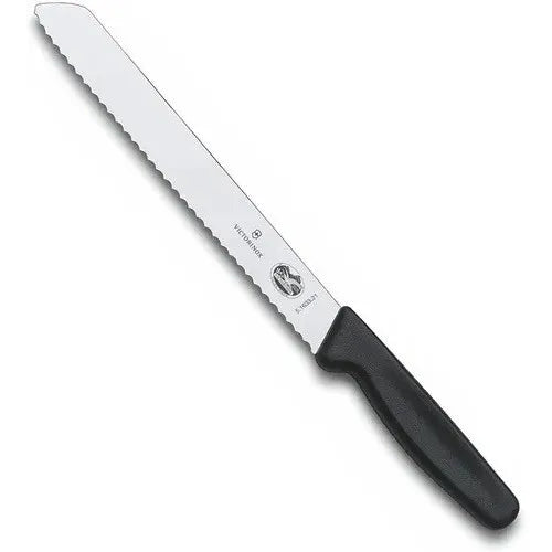 Serrated Bread Knife 7" | Fibrox Black Handle | Round Tip | Victorinox