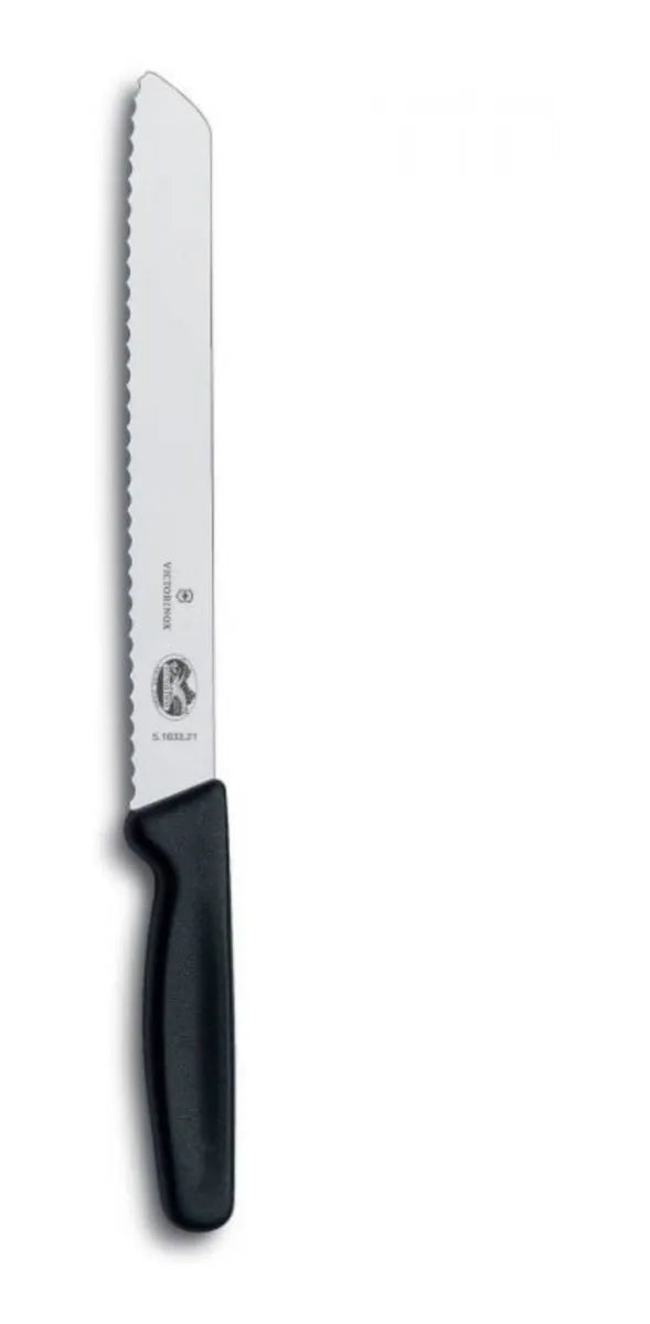 Serrated Bread Knife 7" | Fibrox Black Handle | Round Tip | Victorinox
