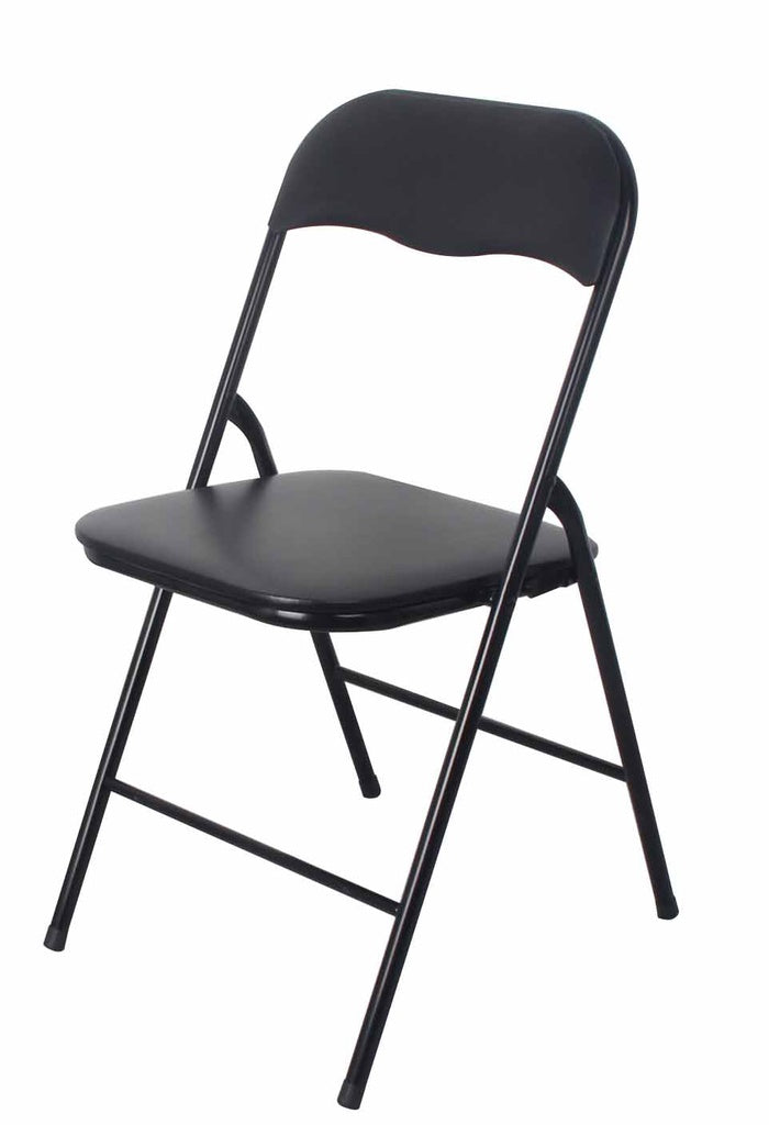 Black Cushioned Metal Folding Chair Uniware