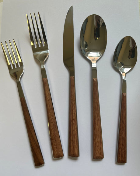 20 pc Flatware Set Beechwood | Hollister Sequoia | Prestige