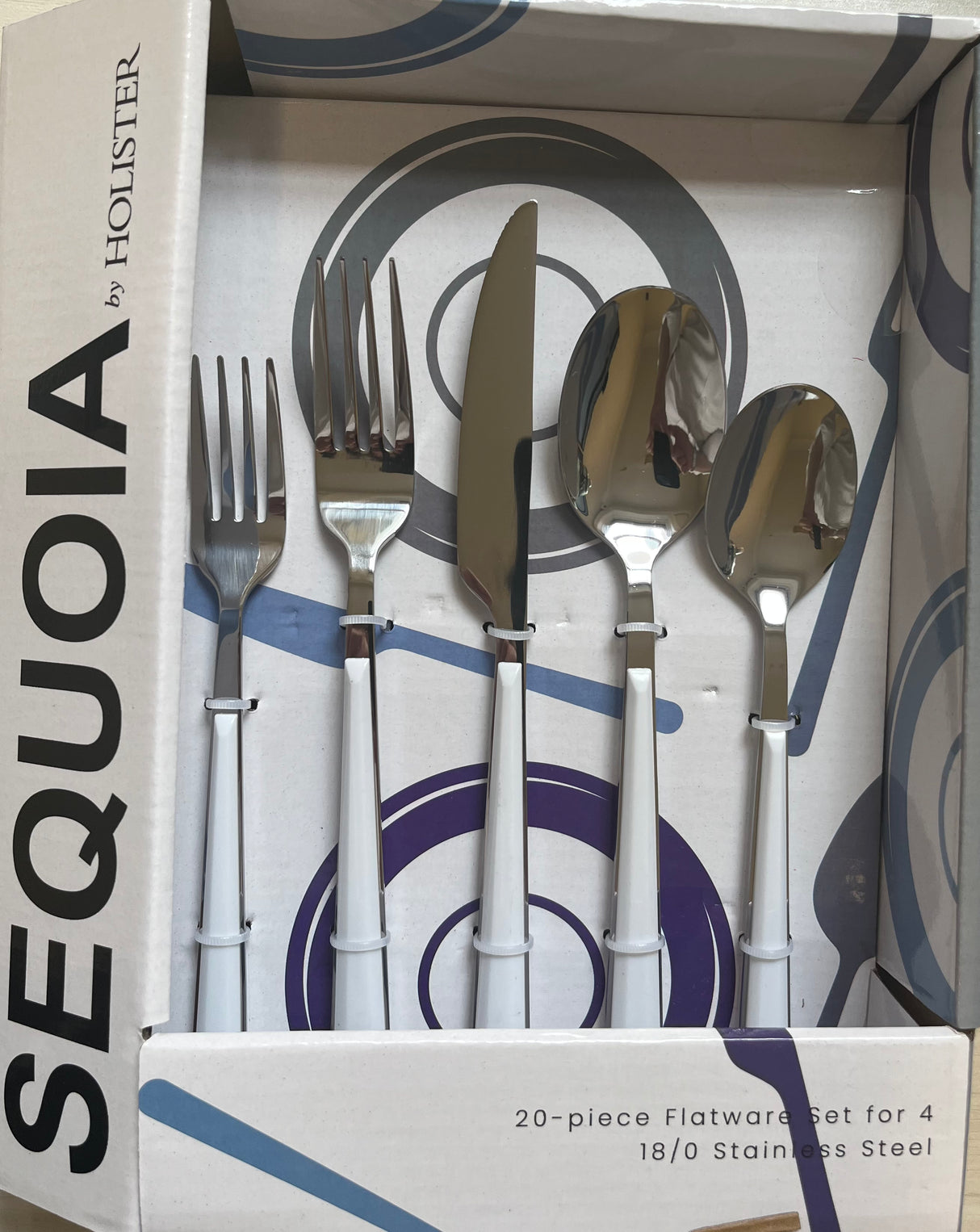 White Cutlery Set 20PC Sequoia