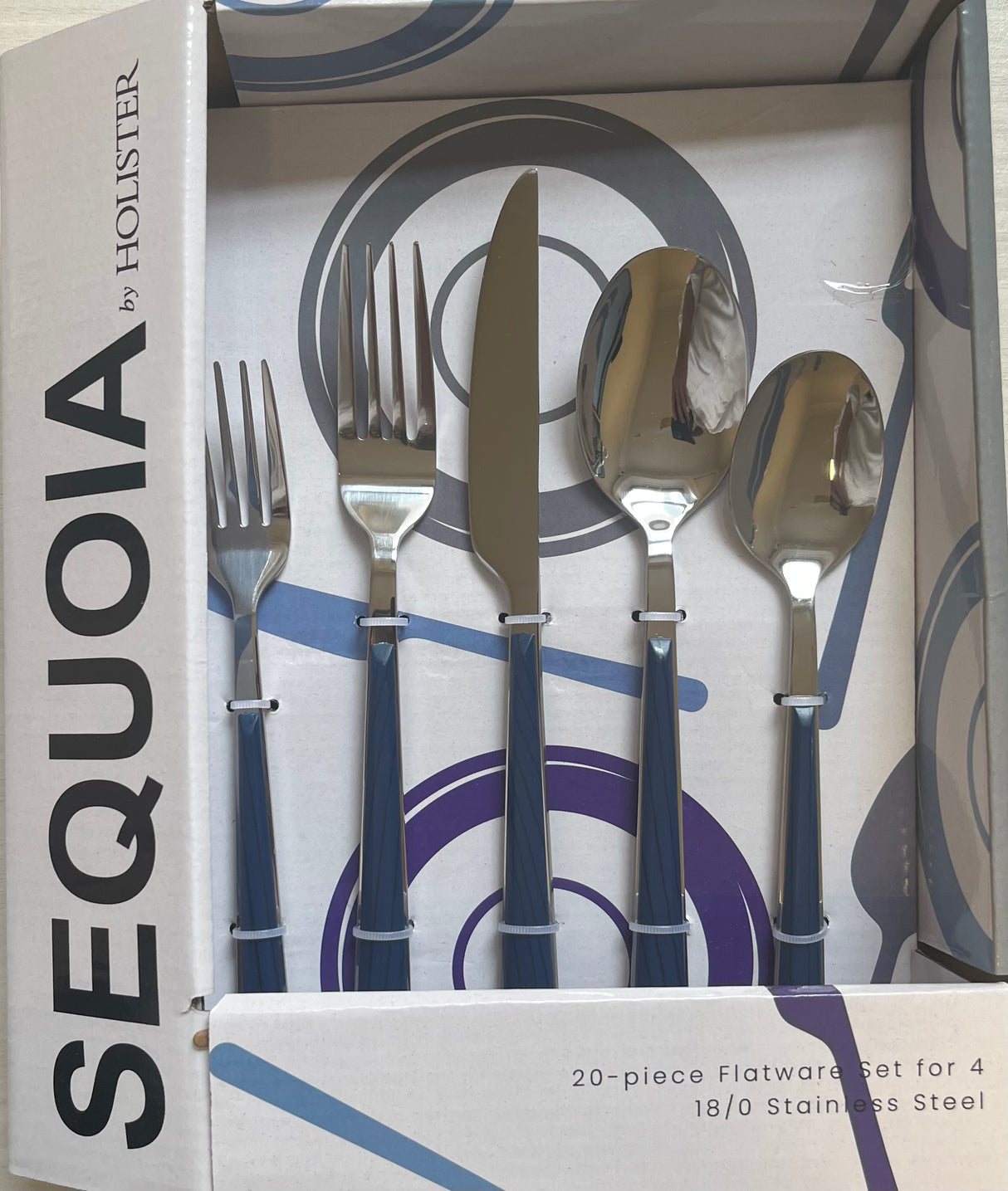 Navy Blue Cutlery Set 20PC Sequoia