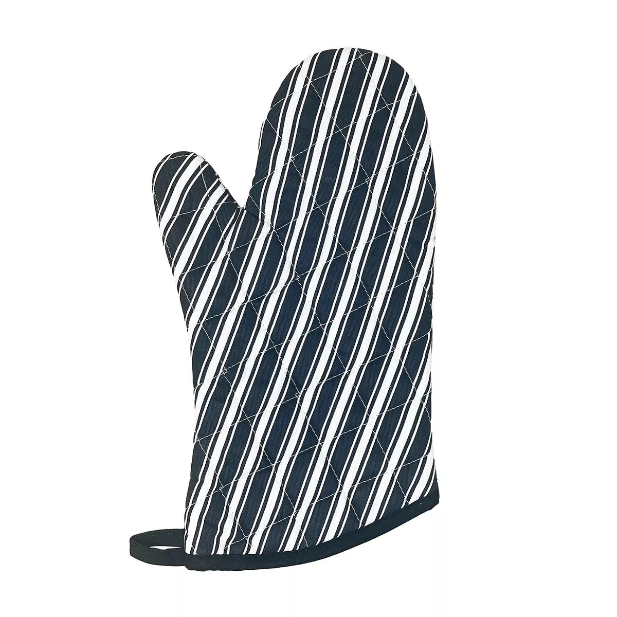 Oven Mitt Striped Black