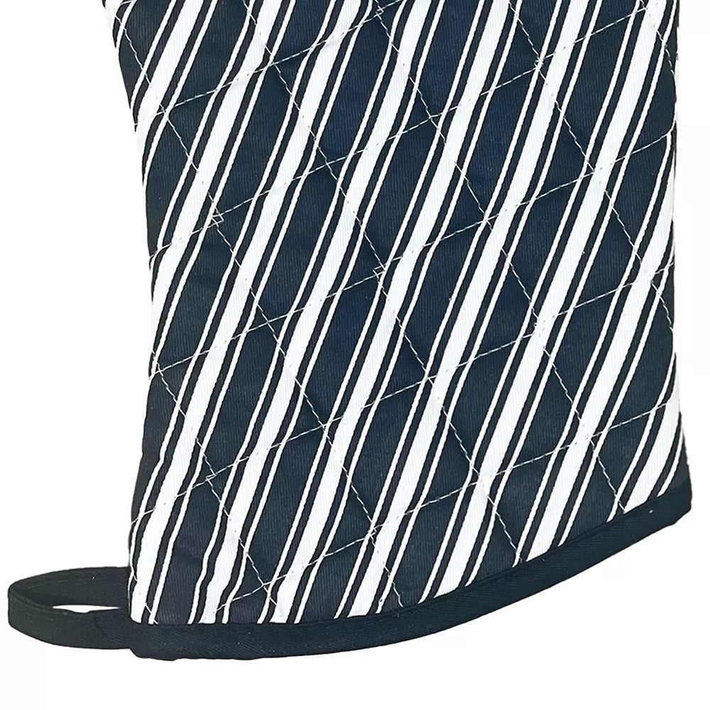 Oven Mitt Striped Black